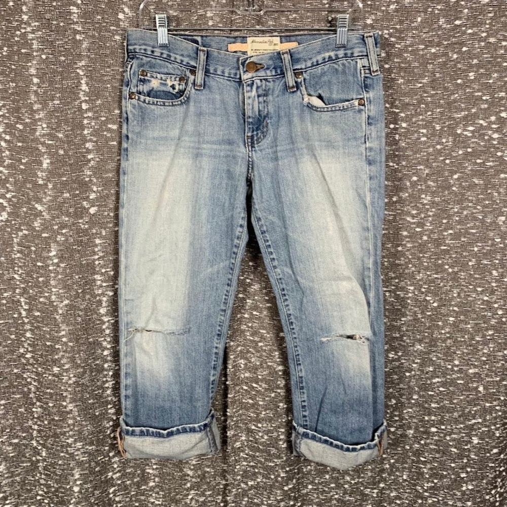 Vintage Abercrombie & Fitch Distressed Capri Crop Pants Y2K Preppy Women's 6